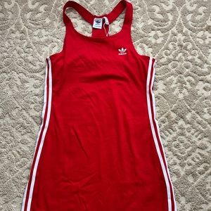 Red Adidas racer back dress w/ built in bra